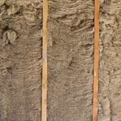 Wall insulation in sheep wool.
